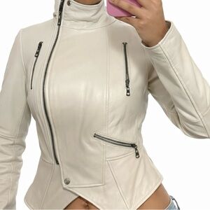 G.I.L.I. Off-White Leather Jacket